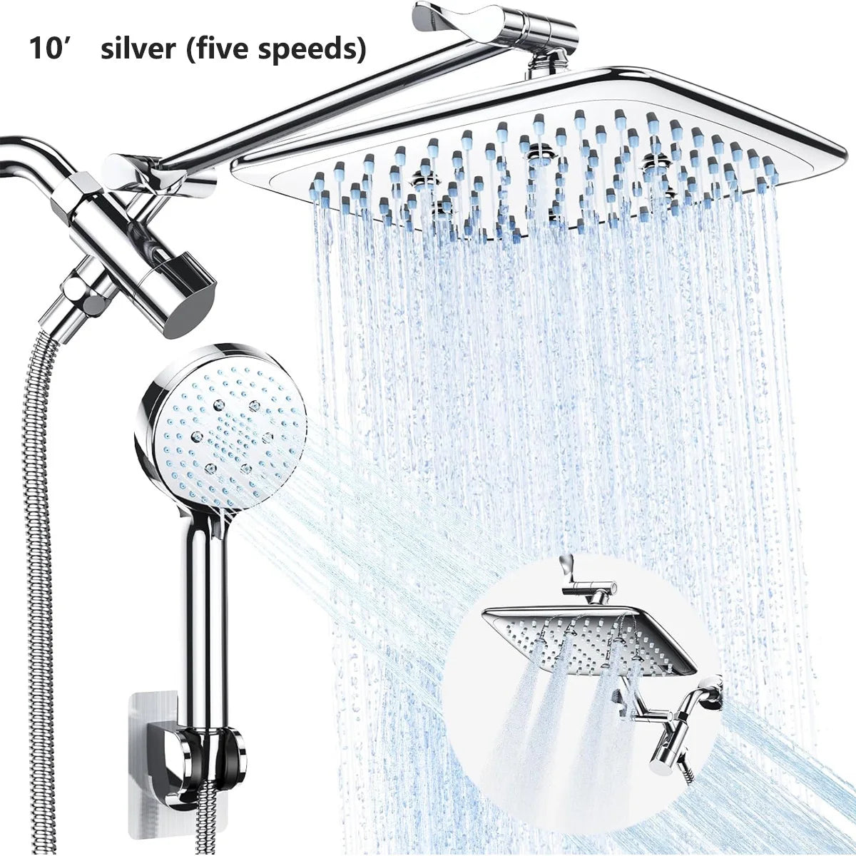 High Pressure Rain Shower Head Combo