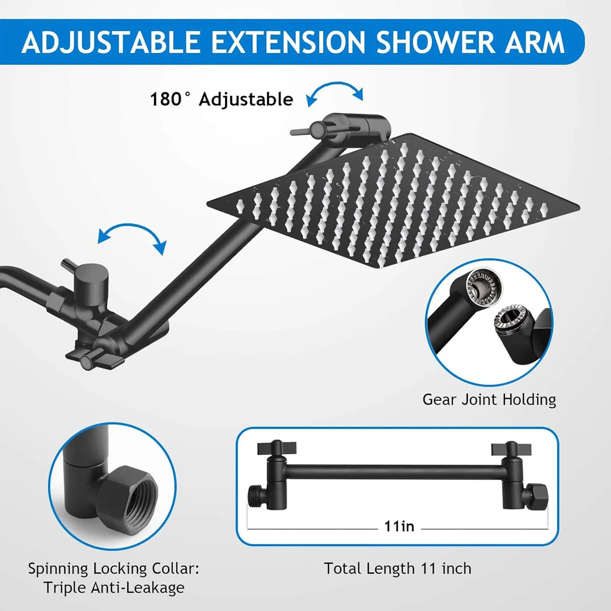 High Pressure Rain Shower Head Combo