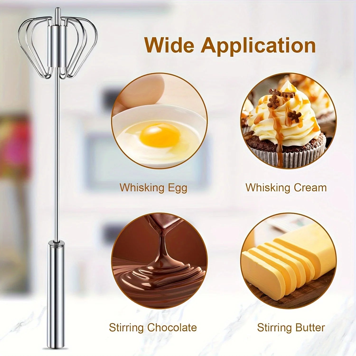 Stainless Steel Push Whisk